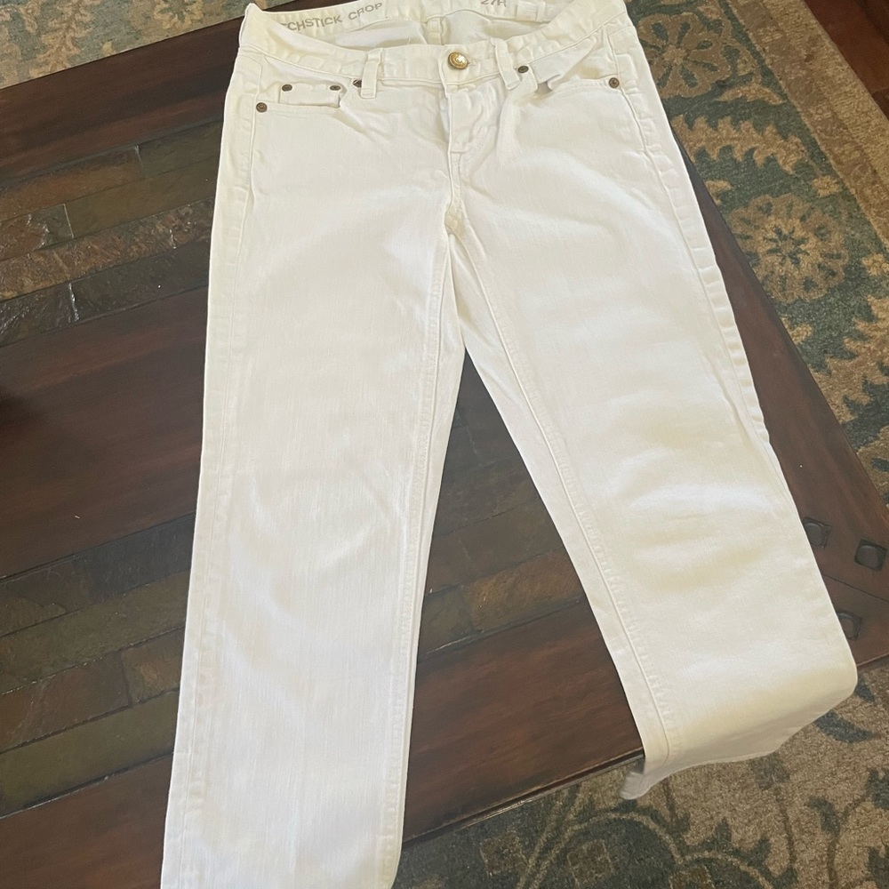 JCrew Matchstick White Denim Jeans - 27R